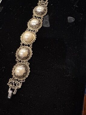 Classic Pearl Accent Gold-Tone Bracelet - Women Jewelry